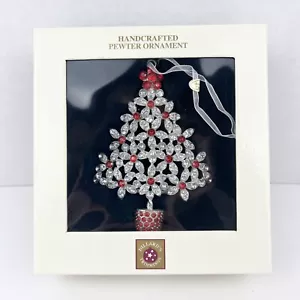 Dillard's Trimmings Handcrafted Pewter Christmas Tree Ornament w/Box 4.5” - Picture 1 of 6