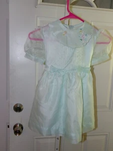 Sheer Blue Dress Embroidered Flowers Lined Wildflower Collection JC Penney ILGWU - Picture 1 of 11