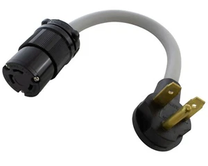 30A 250V NEMA 6-30P to 30A 250V NEMA L6-30R Flexible Adapter by AC WORKS® - Picture 1 of 5