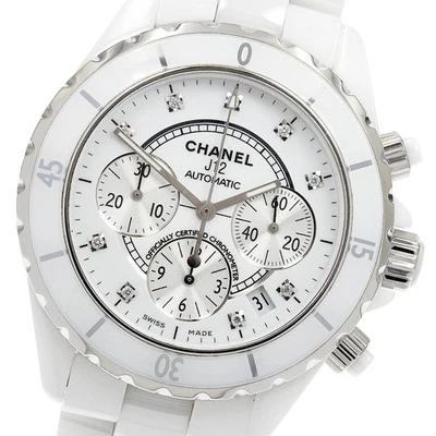 CHANEL J12 white ceramic H2009 9P diamond chronograph Automatic Men's_908240 - Image 1 of 4