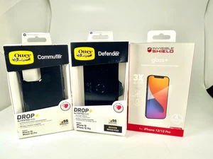 Two Protective Cases for I-Phone 12, I-Phone Pro with Invisible Shield screen - Picture 1 of 8