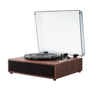 Vinyl Record Player, 3-Speed, Belt Driven Turntable Player with Built-in 10W Ste - Picture 1 of 2