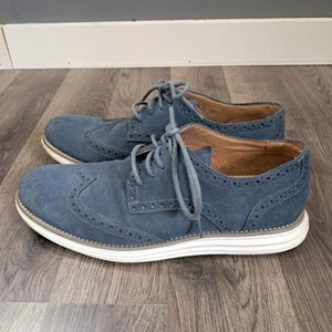 Zapatos de vestir Cole Haan Lunargrand punta de ala para hombre talla 8,5 gamuza azul C13200 - Imagen 1 de 12