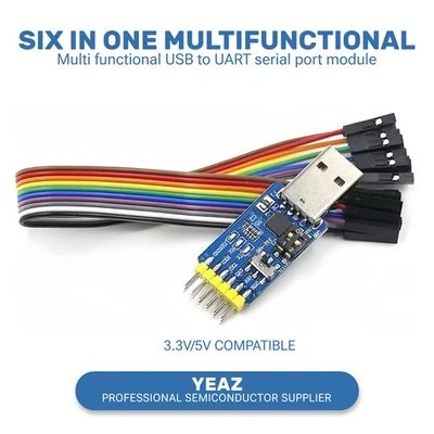 ​6in1 USB to UART CP2102 Module-TTL/RS485/RS232 Auto - Recovery Serial Converter - Image 1 of 4