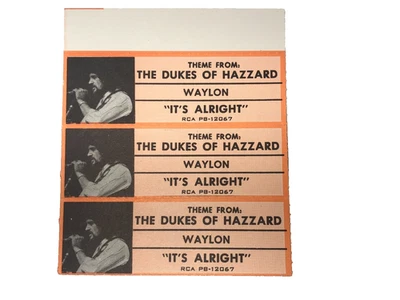 Vintage Jukebox Title Strip Waylon Jennings - Dukes Of Hazzard - Image 1 of 3