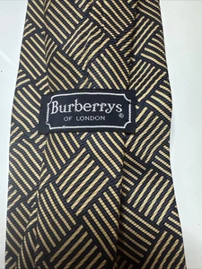Corbata geométrica 100 % seda Burberrys de colección para hombre hecha en EE. UU. amarillo marino 3,5 - Imagen 1 de 7