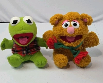 VTG 1987 McDonald's Jim Henson Muppet Babies Christmas 8"Plush, Kermit & Fozzie - Image 1 of 4