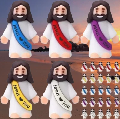 25 P Figuras Pequeño Jesús Diseño Original Jesús Te Ama Mini Goma Jesús #/## Foto 1 de 4