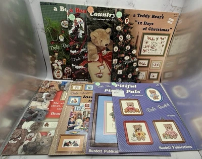 Vintage Lot of 8 Dale Burdett Publications Cross Stitch Patterns Books 1980s - Image 1 of 3