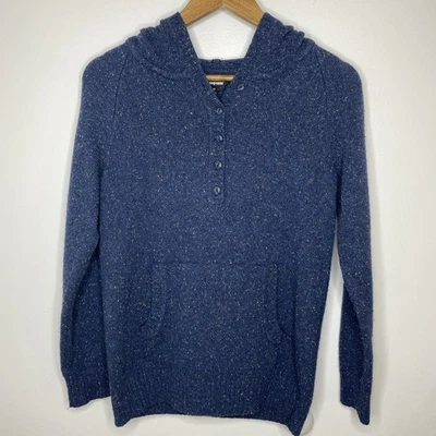 PATAGONIA Off Country Hoodie Sweater Women Size XS Blue Speckle Kangaroo Pocket - Image 1 of 4