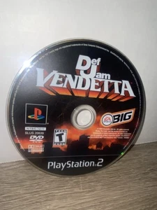 Disco Def Jam Vendetta Sony Playstation 2 Ps2 solo probado disco limpio etiqueta negra - Imagen 1 de 6