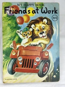 Mein glückliches Buch Tier FREUNDE BEI DER ARBEIT Doeisha Japan Vintage Kinderbuch - Bild 1 von 12