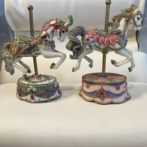 Heritage House 2 X Carousel Horse Plays Music - Yesterday, Somewhere - Song - Picture 1 of 7