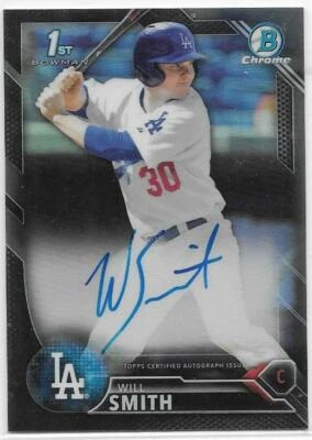 2016 Bowman Chrome Draft WILL SMITH RC Black Refractor AUTOGRAPH AUTO 66/75 - Image 1 of 2