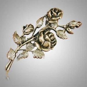 Brass Eternal Rose Applique for Round Cremation Urn, Pewter Also Available - Picture 1 of 1