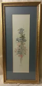 MARY VINCENT BERTRAND SIGNED NUMBERED FLORAL WATER COLOR PRINT MATTED & FRAMED - Picture 1 of 6
