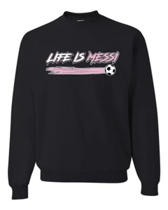 Life Is Miami Soccer GOAT Sports Unisex Crewneck Sweatshirt - Picture 1 of 6