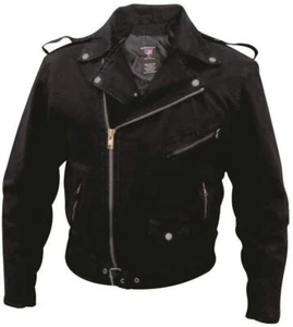 Men's Black Denim Motorcycle Jacket - Picture 1 of 1