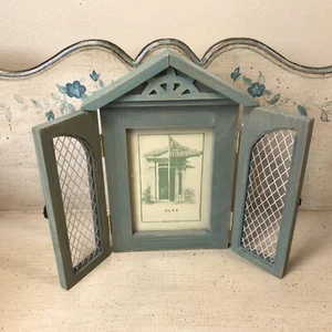 Französische Tür Stil Grün Holz Bilder Fotorahmen 3,5” X 5” - Bild 1 von 6