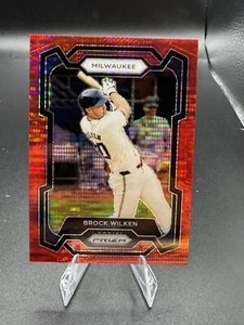 2024 Panini Prizm ROCK WILKEN RC Red Pulsar Prizm 134/399 Milwaukee Brewers - Imagen 1 de 3
