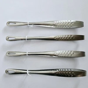 4-Piece Stainless Steel Grill Tongs Japanese Korean BBQ Serving Tong Barbecue 8" - Picture 1 of 9