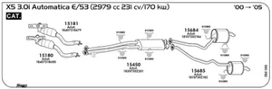 MARMITTA POSTERIORE PER BMW X5 E-53 3.0i Auto 2979 cc 231 cv 170 kw Cat 2000 -> - Imagen 1 de 1