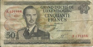 Collectors Item- Luxembourg 50 franc banknote 1972 Circulated - Picture 1 of 2