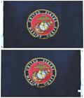 3x5 US Marine Corps schwarze DOPPELSEITIGE bestickte Nylonflagge (LIZENZIERT)
