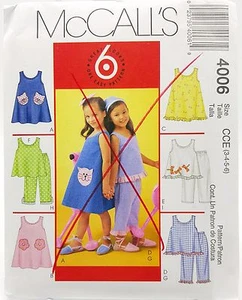Mädchen Sommer Play Date Kleid Top Hose Muster 4006 Größe 3 4 5 6 McCalls Neu - Bild 1 von 1