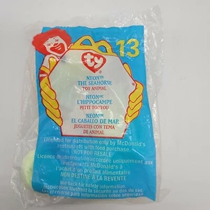 Retired 2000 Ty Teenie Beanie Babies NEON The Seahorse #13 McDonalds Toy NIP - Picture 1 of 2