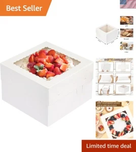 15Pcs Cake Boxes, 12x12x8 Inch White Bakery Boxes with Window Cake Containers... - Picture 1 of 8