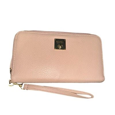 Nicole Miller Pink Leather Zip Around Wallet, 3 Compartments - Imagem 1 de 3