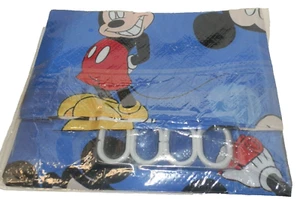 New Mickey Mouse Shower Curtain and Bath Mat 72X72" Blue - Picture 1 of 3