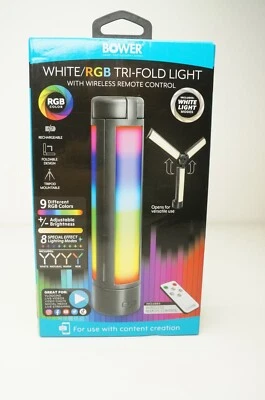 Bower Multifunción Triple Plegable RGB Luz LED para Videos y Más~Negro~¡Nuevo En Caja! Foto 1 de 4