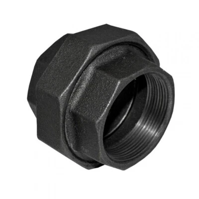 2" 150 Threaded (NPT) Union Black Malleable Iron Pipe Fitting  MI040941BMI - Image 1 of 4