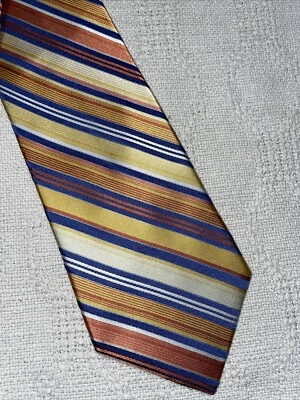 "Corbata de vestir Jones New York para hombre talla 59"" multicolor a rayas seda negocios formal" Foto 1 de 4