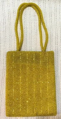 Linda bolsa amarela com miçangas - Imagem 1 de 4