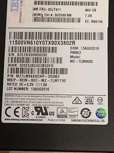 IBM P SERIES SAMSUNG SSD 2.5in 960GB SATA PM863 Enterprise DC SATA 6 Gbps 00LY41 - Picture 1 of 2