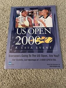 Vintage 2006 U.S. OPEN TENNIS USTA PRINT AD ANDRE AGASSI SERENA WILLIAMS