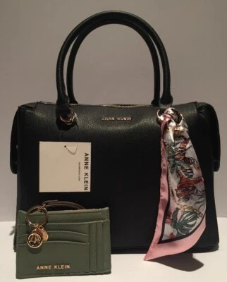 NUEVO CON ETIQUETAS BOLSO BANDOLERA MARCA ANN KLEIN NEGRO CON MUÑEQUERA Foto 1 de 2