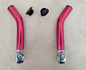 Red aluminum mtb bar ends, 22.2 diameter, 15 cm length center to center - Picture 1 of 5