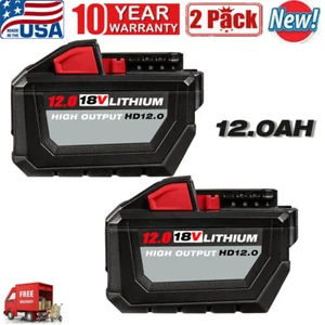 2er Pack für Milwaukee 12,0Ah 48-11-1812 M18 Li-Ion XC Akku mit erweiterter Kapazität - Bild 1 von 14