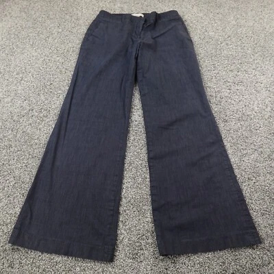 Pantalones Ann Taylor Loft Mujer 10 Azul Chino Pantalón Julie Ancho Acampanado Bota Elástica Foto 1 de 4