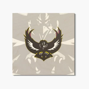 Baltimore Ravens Bird NFL Sport 4'' X 4'' Square Wooden Coaster - Picture 1 of 3