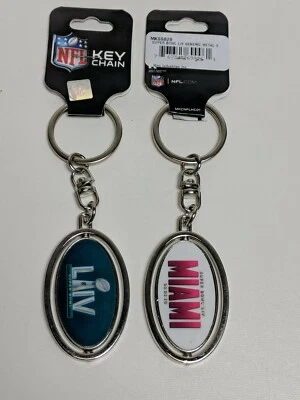Super Bowl LIV Aluminum in MIAMI spinning Key Ring NEW NFL Licensed - Image 1 of 4