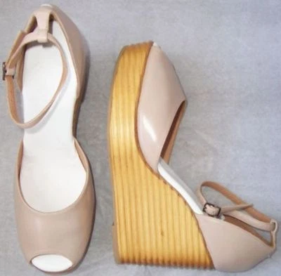 Zapatos sandalia MAISON MARTIN MARGIELA rosa pálido plataforma cuña punta abierta 7,5 u 8,5 Foto 1 de 2