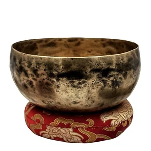Alte Vintage handgeschlagene gehämmerte Yoga Gesangsschale tibetische Bronze Klang Heilung - Bild 1 von 6