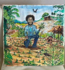CANUTE DAVIS raro acquerello CONTADINO/MUSICISTA importante maestro artista giamaicano 80 - Foto 1 di 5
