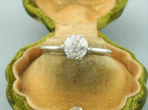 Antique 1.18ct Old European Cut Diamond Engagement Ring - Picture 1 of 9