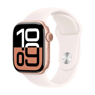 Apple Watch Series 10 42mm GPS Rose Gold Case w Light Blush Band S/M MWWH3LW/A - Image 1 of 3